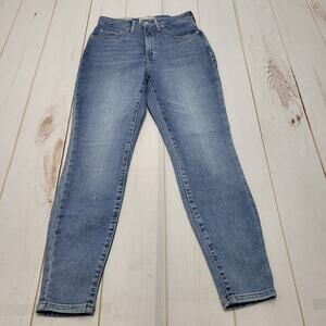 Everlane NWT curvy The Way High  skinny jeans organic cotton crop faded blue